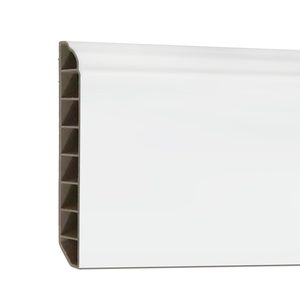 Bordură de podea din vinil SPC Alb-zăpadă 2400x100x12 mm