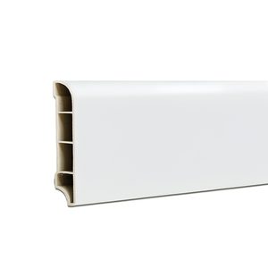Bordură de podea din vinil SPC Alb-zăpadă 2400x60x12 mm