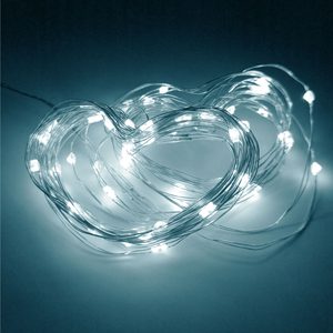 Ghirlanda luminoasa liniara, 100 LED-uri, 990cm, incarcare solara, alb rece