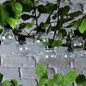 Ghirlanda luminoasa, LED, model Rona, 10 becuri, 380cm, incarcare solara, lumina alb cald