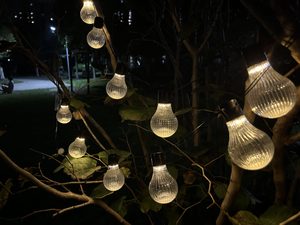 Ghirlanda luminoasa, LED, model Stripes, 10 becuri, 380cm, incarcare solara, lumina alb cald