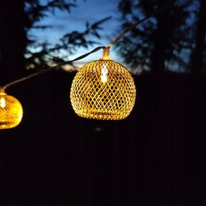 Ghirlanda luminoasa, LED, model Altros, 10 becuri, 380cm, incarcare solara, lumina alb cald
