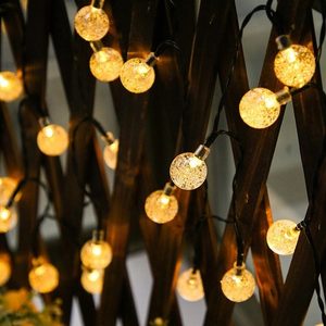 Ghirlanda luminoasa, LED, model Bubble, 50 becuri, 935cm, incarcare solara, lumina alb cald