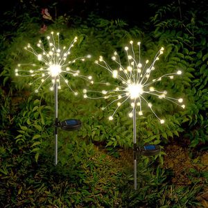 Lampa solara cu efect artificii, IP65, 150 LED-uri, 90cm, alb cald