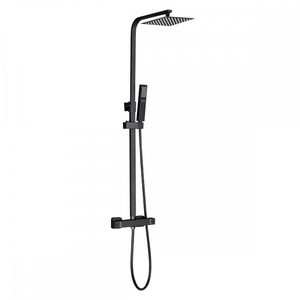 Set de duș Mazama Black cu baterie termostatică