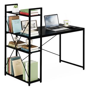 Homelux Birou 120x60 cm cu 3 rafturi Negru