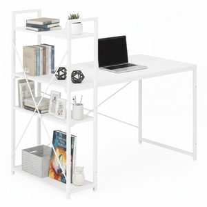 Homelux Birou 120x60 cm cu 3 rafturi Alb