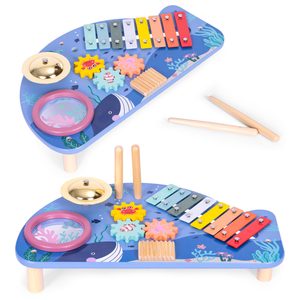 Homelux Instrument de masă cu xilofon, țambaluri, tamburină și shaker în temă nautică