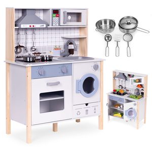 Homelux Bucătărie de jucărie din lemn cu sunete cuptor mașină de spălat accesorii de bucătărie condus