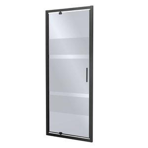 Kerra Ușă de duș batantă Tomar DR 80 80x190 sticlă mată cu dungi grafit