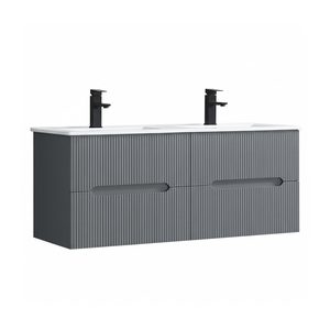 Masca chiuveta baie Trent 120 cu lavoar, 4 sertare, gri antracit
