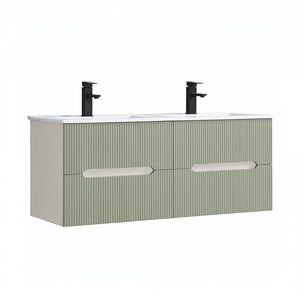 Masca chiuveta baie Trent 120 cu lavoar, 4 sertare, alb-verde