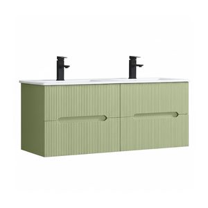 Masca chiuveta baie Trent 120 cu lavoar, 4 sertare, verde deschis