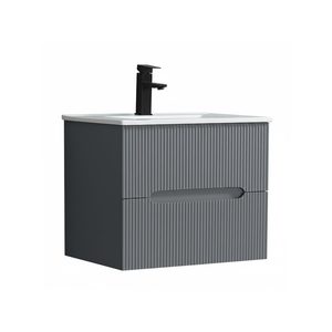 Masca chiuveta baie Trent 60 cu lavoar, 2 sertare, gri antracit