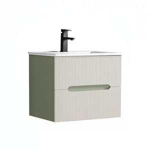 Masca chiuveta baie Trent 60 cu lavoar, 2 sertare, verde-alb