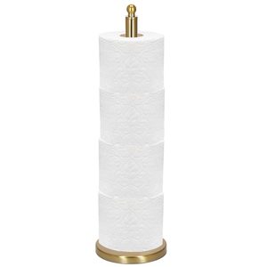 Suport hartie igienica tip tija, 52cm, auriu lucios