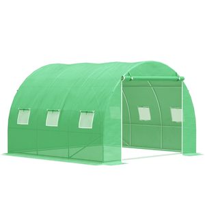 Sera de gradina, tip tunel cu cadru metalic, 300x200cm, verde, 6mp (ventilatie suplimentara)