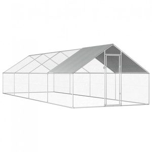 Cotet tarc pentru pasari, din otel galvanizat, cu plasa, 600x300x195cm