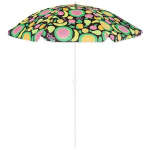 Umbrela de plaja 160 cm cu structura metalica, inclinare reglabila si husa transport, multicolor