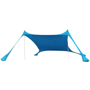 Pavilion turistic de plaja tip cort, cu structura metalica, 210x200x150 cm, albastru