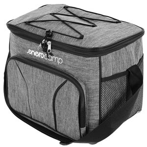 Geanta termica 18L cu buzunare laterale, strat termoizolant PEVA si curea reglabila, 33x21x26 cm, gri