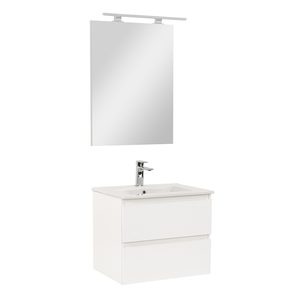 Set mobilier baie Vario Forte 60, alb-alb