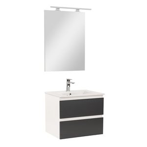 Set mobilier baie Vario Forte 60, alb-antracit
