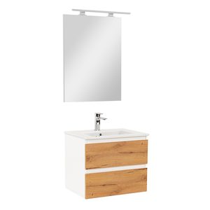 Set mobilier baie Vario Forte 60, stejar alb