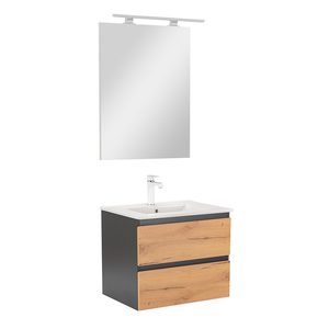 Set mobilier baie Vario Forte 60, antracit-stejar