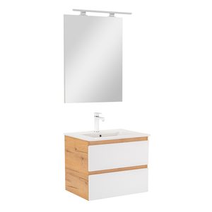 Set mobilier baie Vario Forte 60, stejar-alb