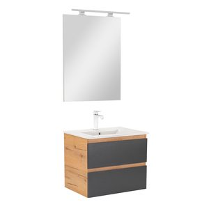 Set mobilier baie Vario Forte 60, stejar-antracit