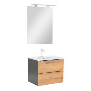Set mobilier baie Vario Trim 60, antracit-stejar