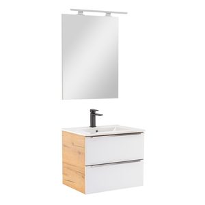 Set mobilier baie Vario Trim 60, stejar-alb