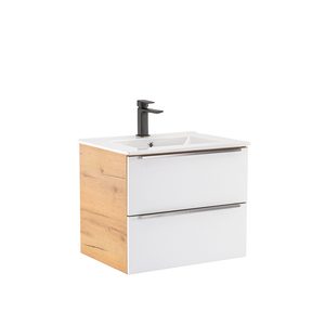Masca chiuveta baie Vario Trim 60 cu lavoar, stejar-alb