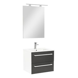 Set mobilier baie Vario Clam 60, alb-antracit