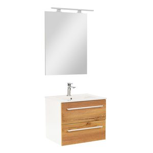 Set mobilier baie Vario Clam 60, stejar alb