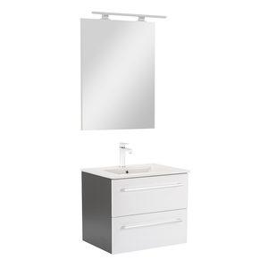 Set mobilier baie Vario Clam 60, antracit-alb