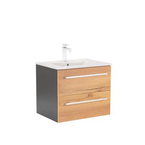 Masca chiuveta baie Vario Clam 60 cu lavoar, antracit-stejar