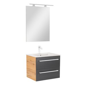 Set mobilier baie Vario Clam 60, stejar-antracit