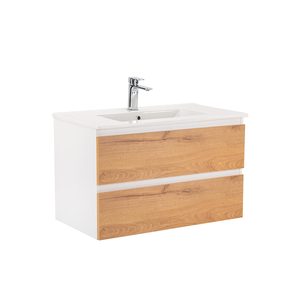 Masca chiuveta baie Vario Forte 80 cu lavoar, stejar alb