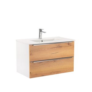 Masca chiuveta baie Vario Trim 80 cu lavoar, stejar alb