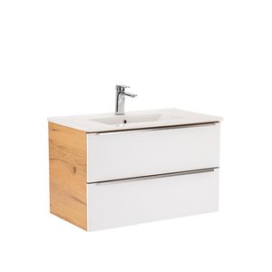 Masca chiuveta baie Vario Trim 80 cu lavoar, stejar-alb