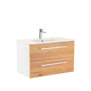 Masca chiuveta baie Vario Clam 80 cu lavoar, stejar alb