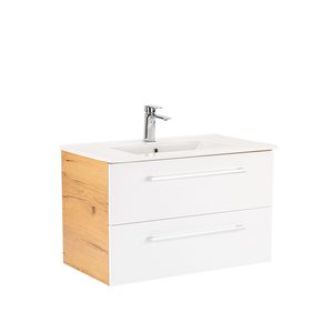 Masca chiuveta baie Vario Clam 80 cu lavoar, stejar-alb