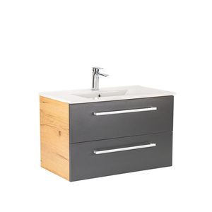 Masca chiuveta baie Vario Clam 80 cu lavoar, stejar-antracit