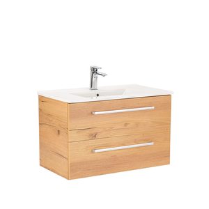 Masca chiuveta baie Vario Clam 80 cu lavoar, stejar-stejar