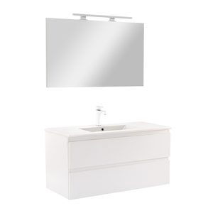 Set mobilier baie Vario Forte 100, alb-alb