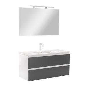Set mobilier baie Vario Forte 100, alb-antracit
