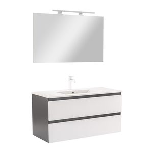 Set mobilier baie Vario Forte 100, antracit-alb