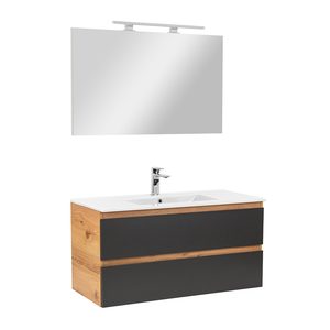 Set mobilier baie Vario Forte 100, stejar-antracit